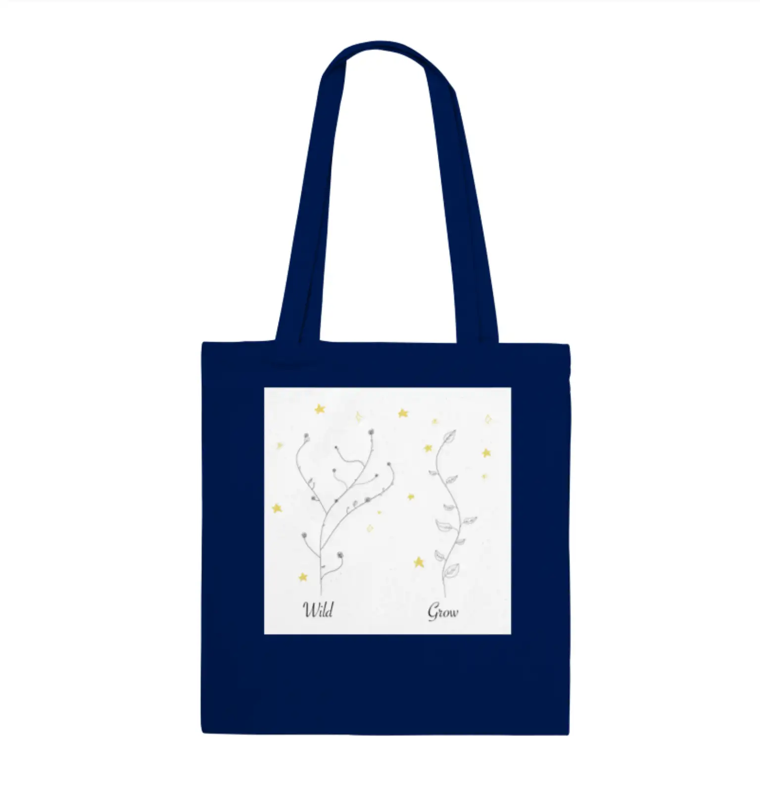 Navy ‘Wild and Grow’ Tote Bag